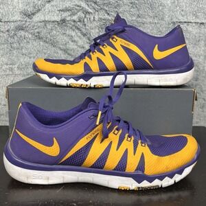 Nike Free 5.0 FlyWire LSU Tigers Shoes Mens Size 12 Purple Yellow 723939-500